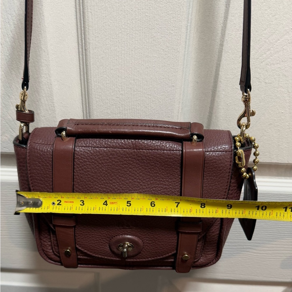 COACH Bleecker Boudreaux Pebbled Leather Mini Brooklyn Messenger Bag - Picture 15 of 16